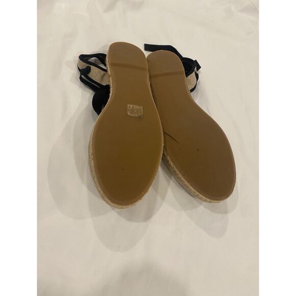 Tabitha Simmons Linen Ankle Wrap Flat Sandals EU 39/US 8 Espadrille Tan Canvas - Picture 10 of 14